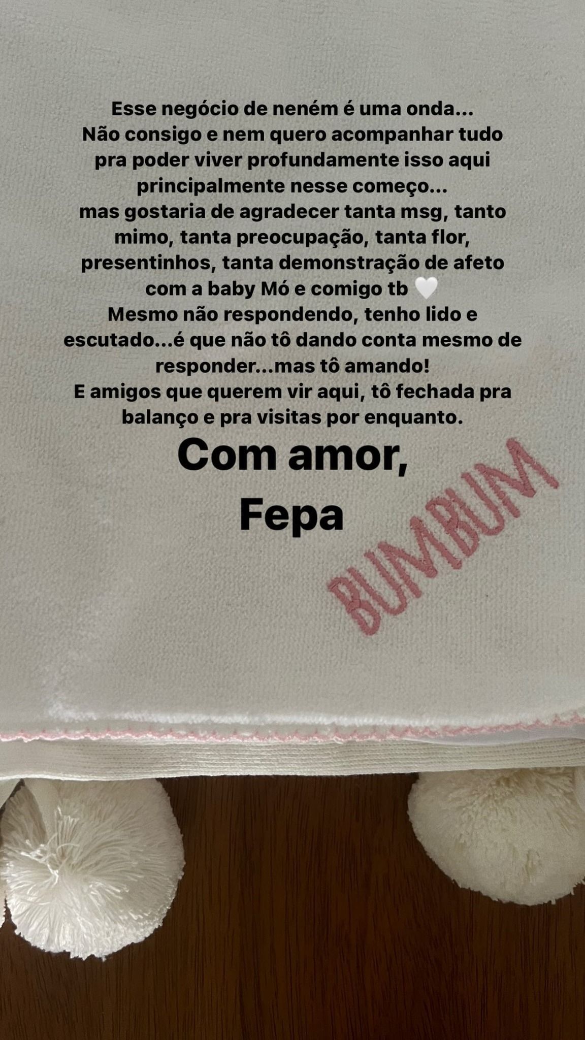 Fê Paes Leme deixa aviso para amigos após nascimento da filha / Reprodução/Fernanda Paes Leme/Instagram