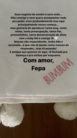 Fê Paes Leme deixa aviso para amigos após nascimento da filha / Reprodução/Fernanda Paes Leme/Instagram