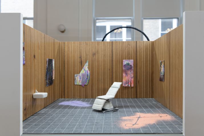 Na feira deste ano, o Patient Info, um espaço artístico com sede em Chicago convertido de um consultório de dermatologia, está imitando seu ambiente único com piso em estilo azulejo e cadeira de exame encolhida, além de exibir trabalhos de Ingrid Olson e Jonas Müller- Ahlheim/ Roland Miller/Barely Fair