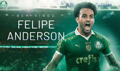 Anúncio de Felipe Anderson no Palmeiras