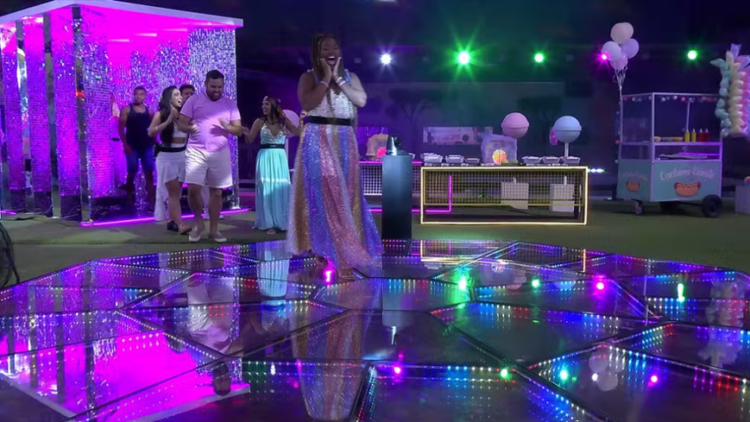 Raquele durante sua Festa da Líder no BBB 24 / Reprodução/Globo