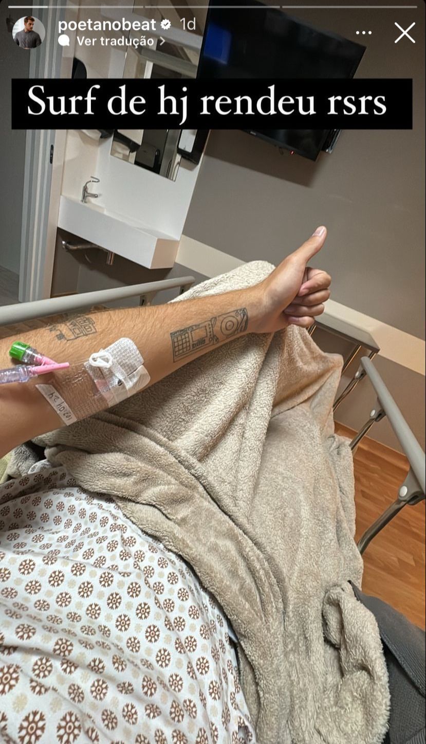 Felipe Poeta compartilha foto internado em hospital / Reprodução/Instagram