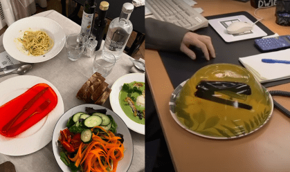 Ator de "The Office" recebe talheres dentro da gelatina em referência à série