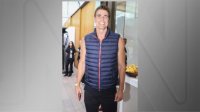 O ator Reynaldo Gianecchini chega para desfile da grife Lino Villaventura no segundo dia da SPFW N57, no Shopping JK Iguatemi, na Vila Olímpia, na zona sul de São Paulo, nesta quarta-feira, 10 de abril de 2024