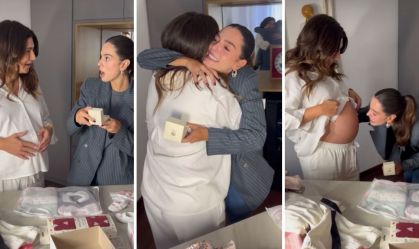 Gi Lancellotti chora ao descobrir que será madrinha da filha de Fê Paes Leme