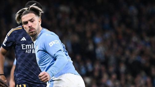 Grealish tenta passe de calcanhar em Manchester City x Real Madrid