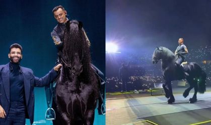 Gusttavo Lima leva cavalo para abertura de show e divide opiniões