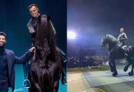 Gusttavo Lima leva cavalo para abertura de show e divide opiniões