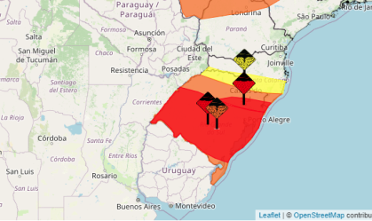 Fortes chuvas atingem ao menos 25 cidades no Rio Grande do Sul