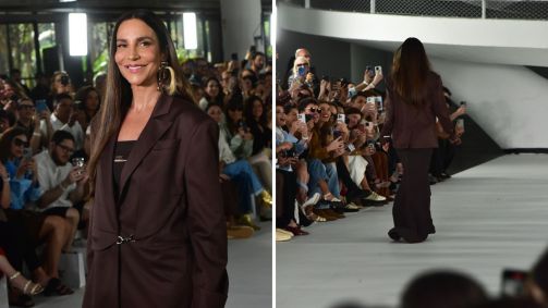 Cantora encerrou o desfile da marca nesta terça-feira (23)