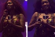 Iza faz primeiro show grávida e se emociona: 