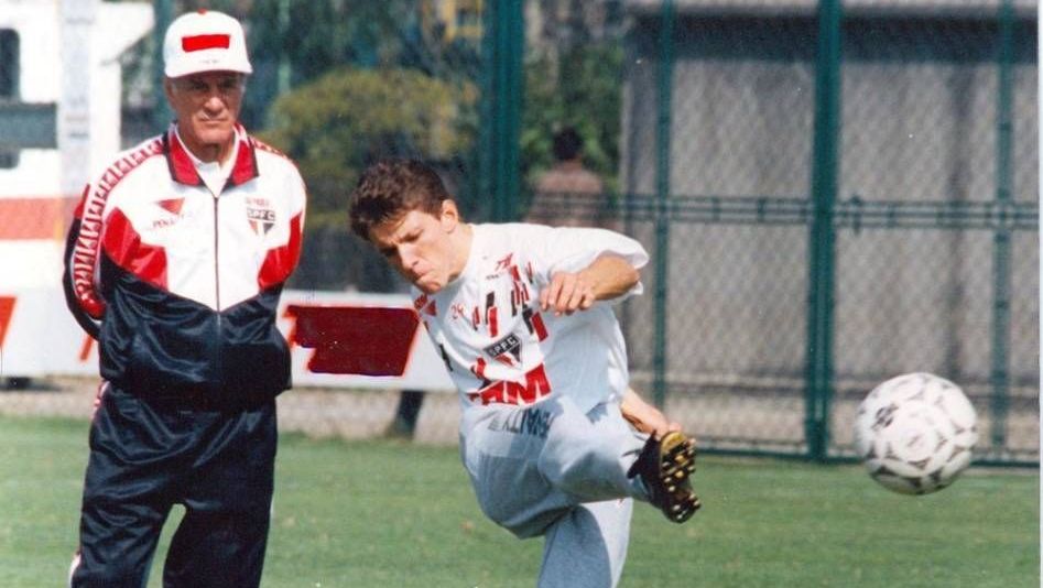 Juninho Paulista e o técnico Telê Santana