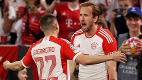 De pênalti, Kane marcou o gol da virada do Bayern de Munique sobre o Real Madrid