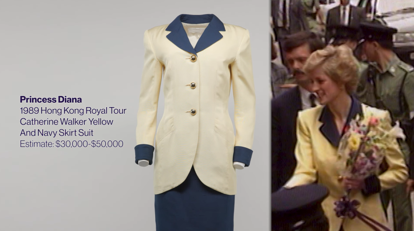 Peça usada por Lady Di que estará disponível no leilão / Divulgação