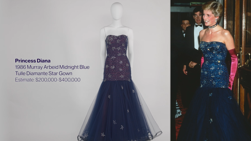 Vestido usado por princesa Diana é vendido em leilão / Divulgação
