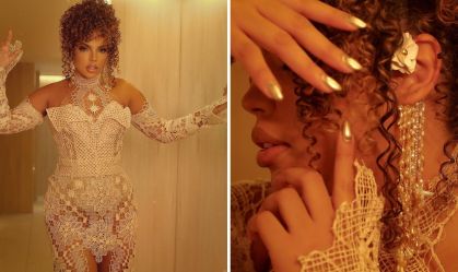 Renda de filé, usada em look de Pitel, é patrimônio cultural de Alagoas