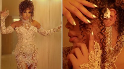 Renda de filé, usada em look de Pitel, é patrimônio cultural de Alagoas