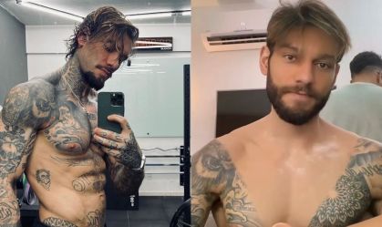 Lucas Lucco mostrou antes e depois de esconder tatuagens para filme