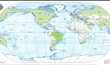 Imagem de destaque do post: Atlas do IBGE com Brasil no centro vira polêmica: como surgiu o marco zero dos mapas?