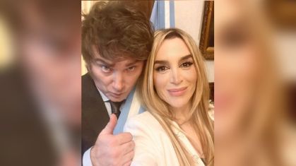 Presidente da Argentina Javier Milei e a atriz Fátima Florez