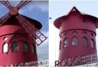 Pás do moinho de vento do cabaré Moulin Rouge desabam em Paris