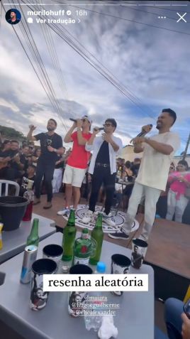 Murilo Huff filmou "resenha aleatória" com outros sertanejos na cidade de Goiatuba (GO) / Reprodução/Instagram