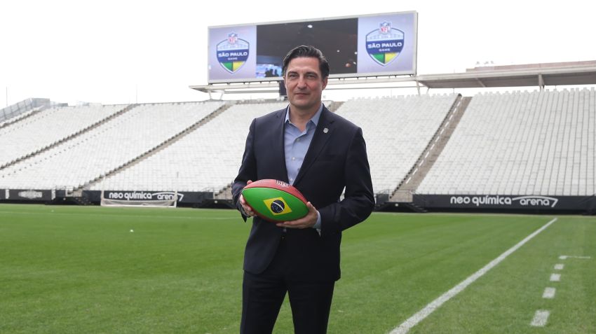 Gerrit Meier, head da NFL International, na Neo Química Arena / Divulgação/NFL
