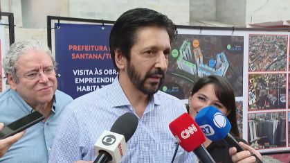 Prefeito de São Paulo, Ricardo Nunes (MDB), em agenda na zona norte da capital, em 4 de abril de 2024