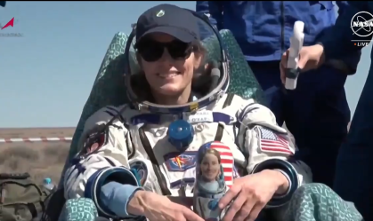 Astronauta Loral O'Hara retorna da Estação Espacial após 204 dias
