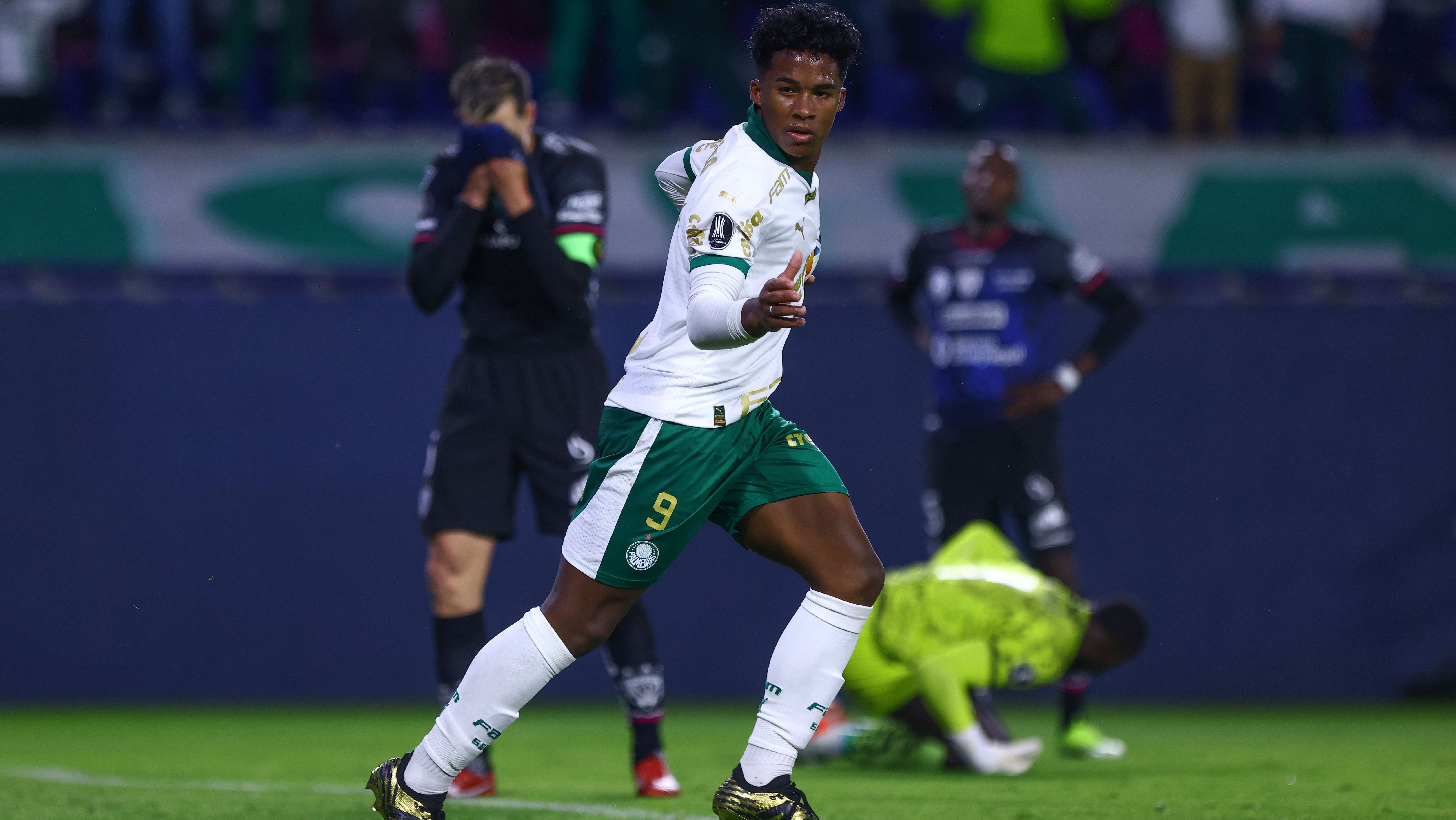 Endrick marcou um dos gols do Palmeiras contra o Independiente del Valle