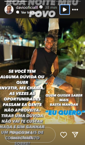 Perfil no Instagram de Davi Brito é hackeado / Reprodução/Instagram