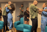Ao lado de Rodriguinho, Pitel conhece Thiaguinho: 