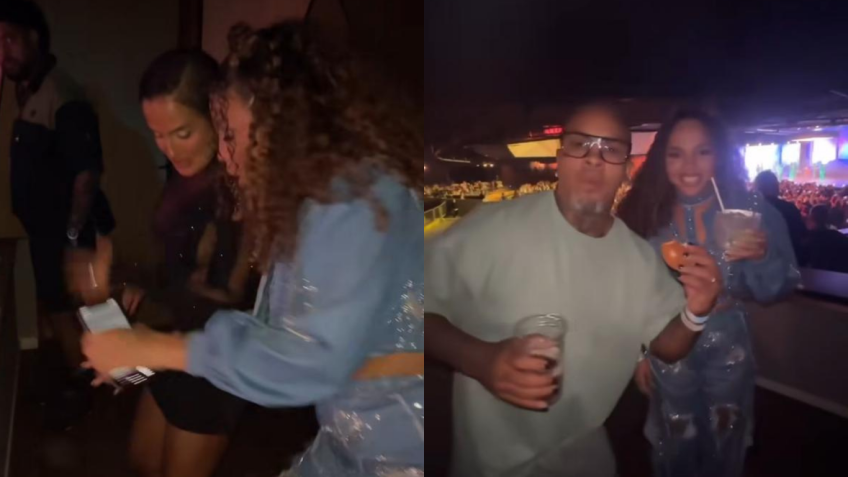 Pitel curtiu show de Thiaguinho ao lado de Carol Peixinho e Rodriguinho / Reprodução/Instagram