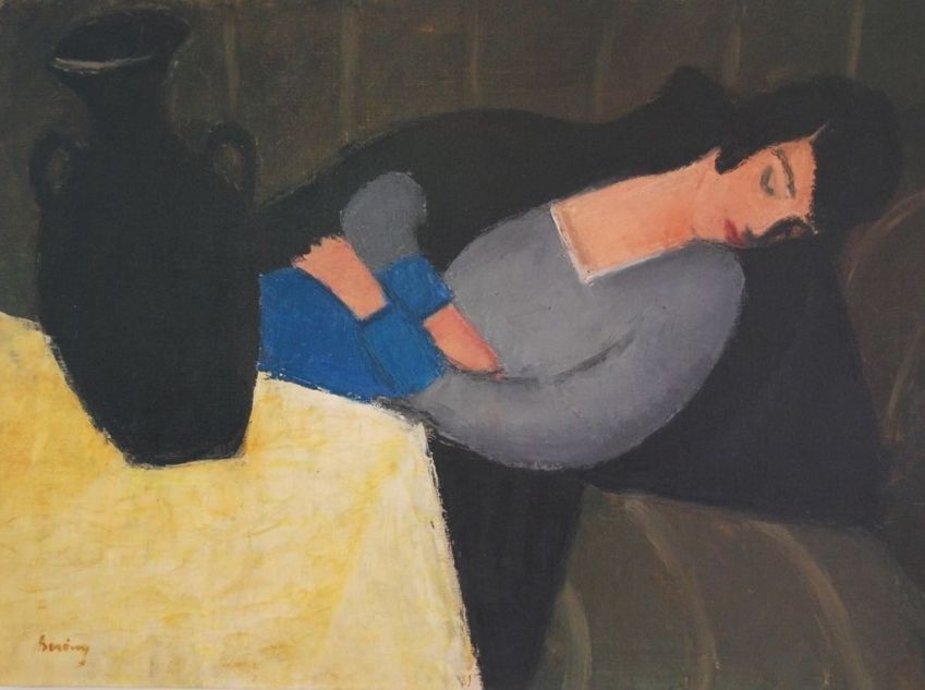 "Mulher adormecida com vaso preto", do pintor húngaro Róbert Berény./ Reprodução/ Galeria Virag Judit