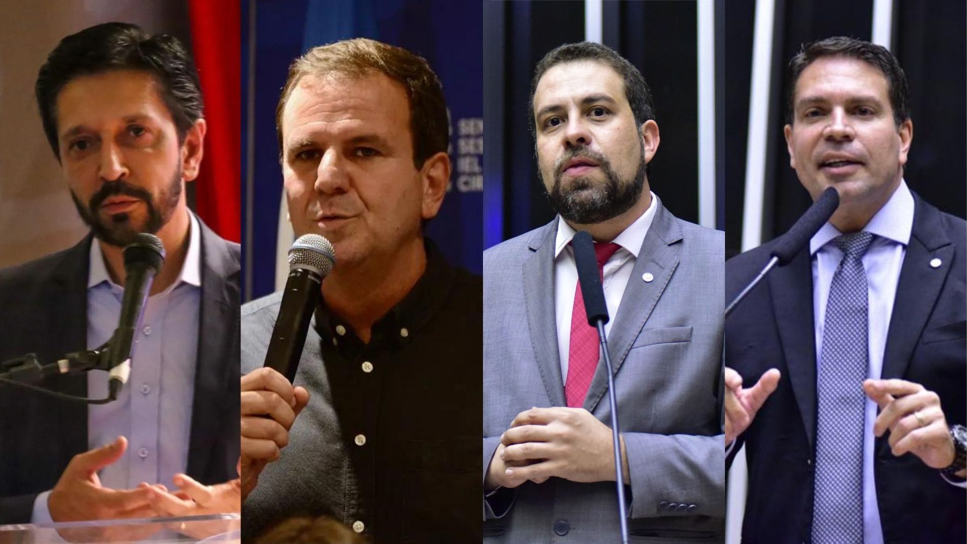 Prefeitos de São Paulo e Rio de Janeiro, Ricardo Nunes (MDB) e Eduardo Paes (PSD), e deputados federais Guilherme Boulos (PSOL-SP) e Alexandre Ramagem (PL-RJ)