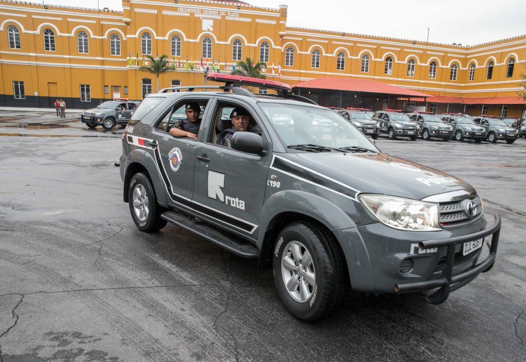 Policiais na sede da Rota, na região central de São Paulo