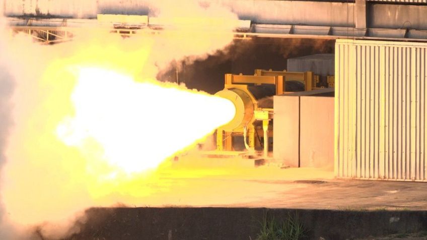 Primeiro ensaio de Tiro em Banco do Motor-Foguete S50 foi realizado com sucesso em 2021 / Foto: Divulgação / Avibras