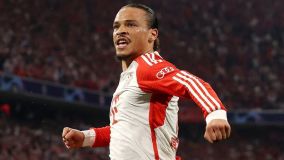 Sané comemora o primeiro gol do Bayern de Munique sobre o Real Madrid
