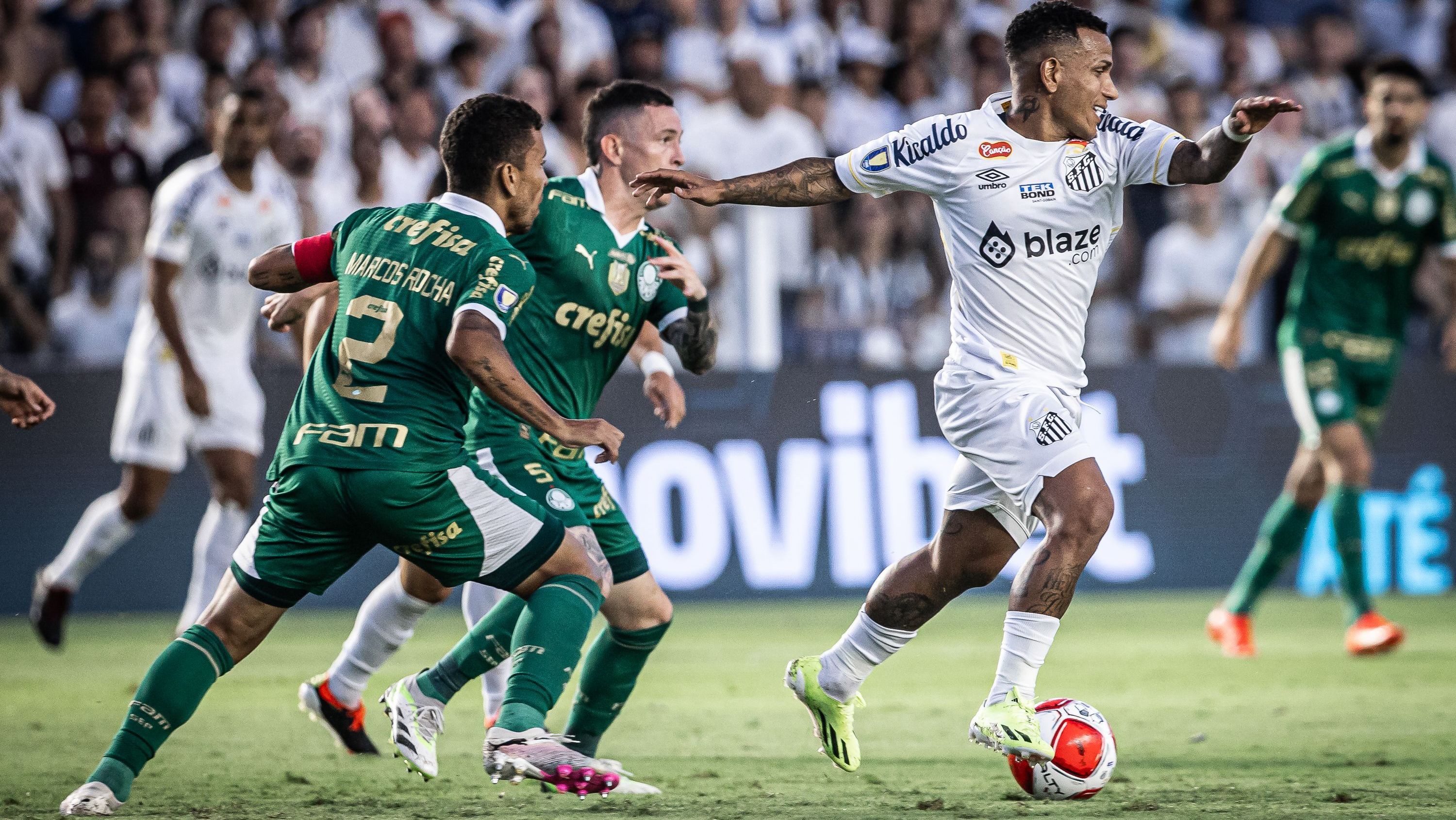 Lance de Santos 1 x 0 Palmeiras pelo jogo de ida da final do Paulistão