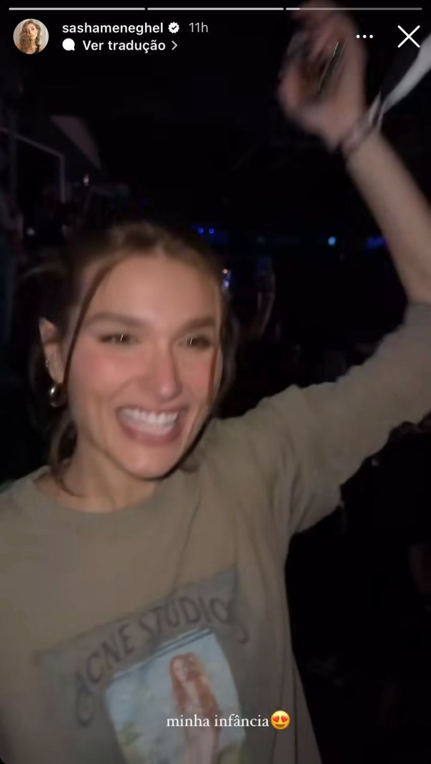 Sasha curtiu o show dos Jonas Brothers nesta terça-feira (16) / Reprodução/Instagram