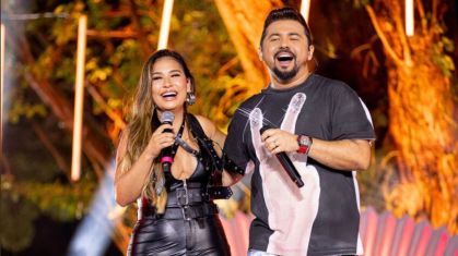 Foto da cantora Simone Mendes ao lado do cantor Xand Avião