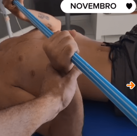 Registro de fisioterapia de Kayky Brito em novembro de 2023 / Instagram/Reprodução