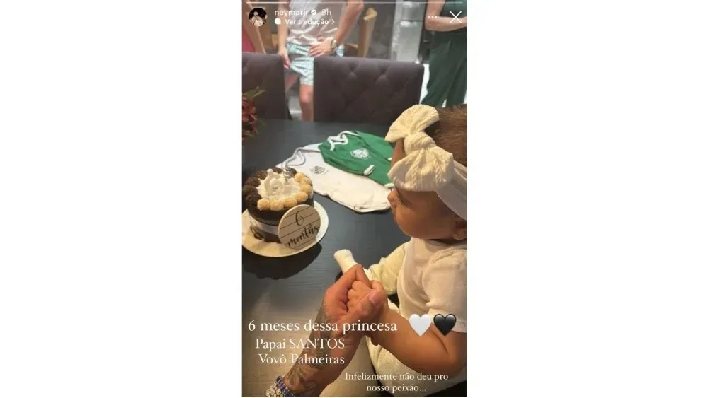 Mavie comemora seis meses de idade em festa temática de Santos e Palmeiras / Reprodução/Instagram