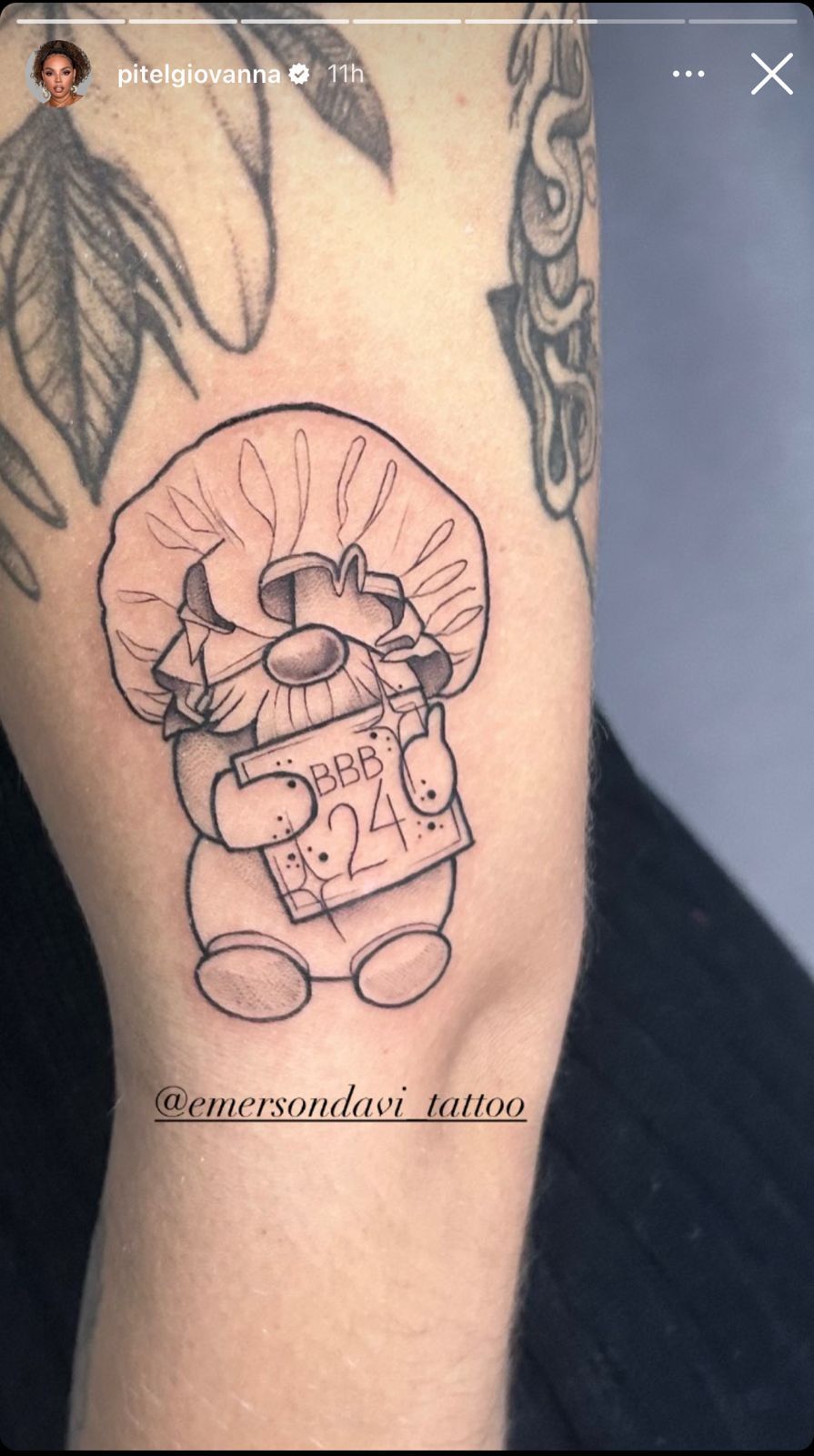 Pitel faz tatuagem em homenagem ao BBB 24 / Reprodução/Instagram