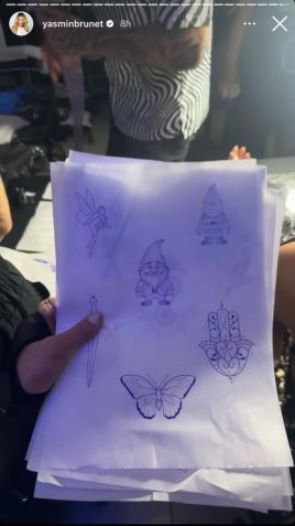 Yasmin Brunet compartilhou quais opções estavam disponíveis para se tatuar em festa / Reprodução/Instagram