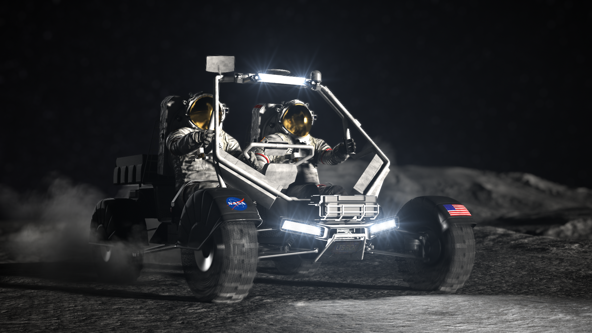 Conceito visual do carro lunar da Nasa