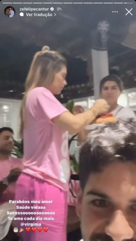 Zé Felipe comemorou aniversário de Virginia Fonseca na madrugada deste sábado (06) / Reprodução/Instagram