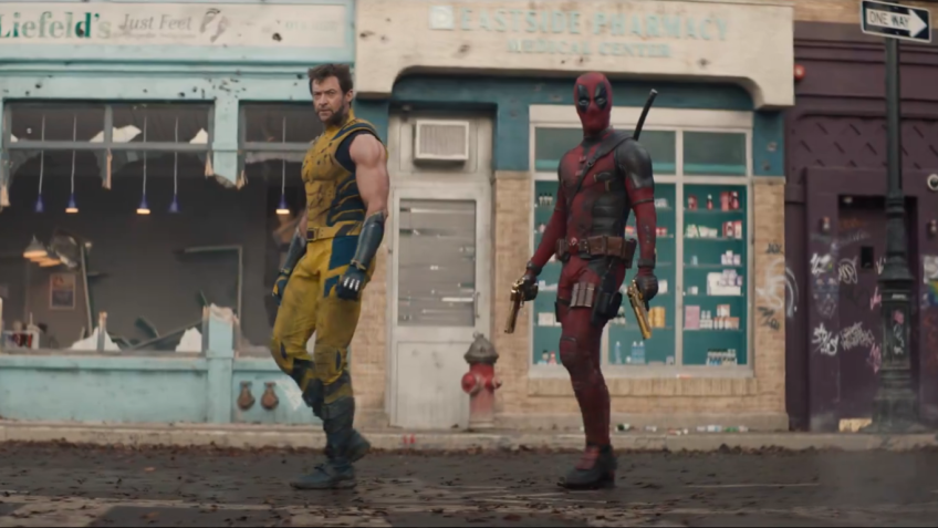 Ryan Reynolds e Hugh Jackman no novo filme "Deadpool e Wolverine" / Reprodução/YouTube/Marvel Brasil