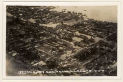 Vista aérea da avenida Farrapos durante a enchente de 1941 em Porto Alegre (RS)
