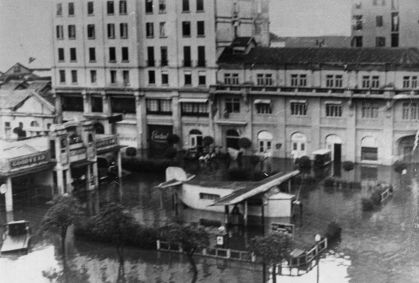 Vista da cidade de Porto Alegre (RS) durante a enchente de 1941